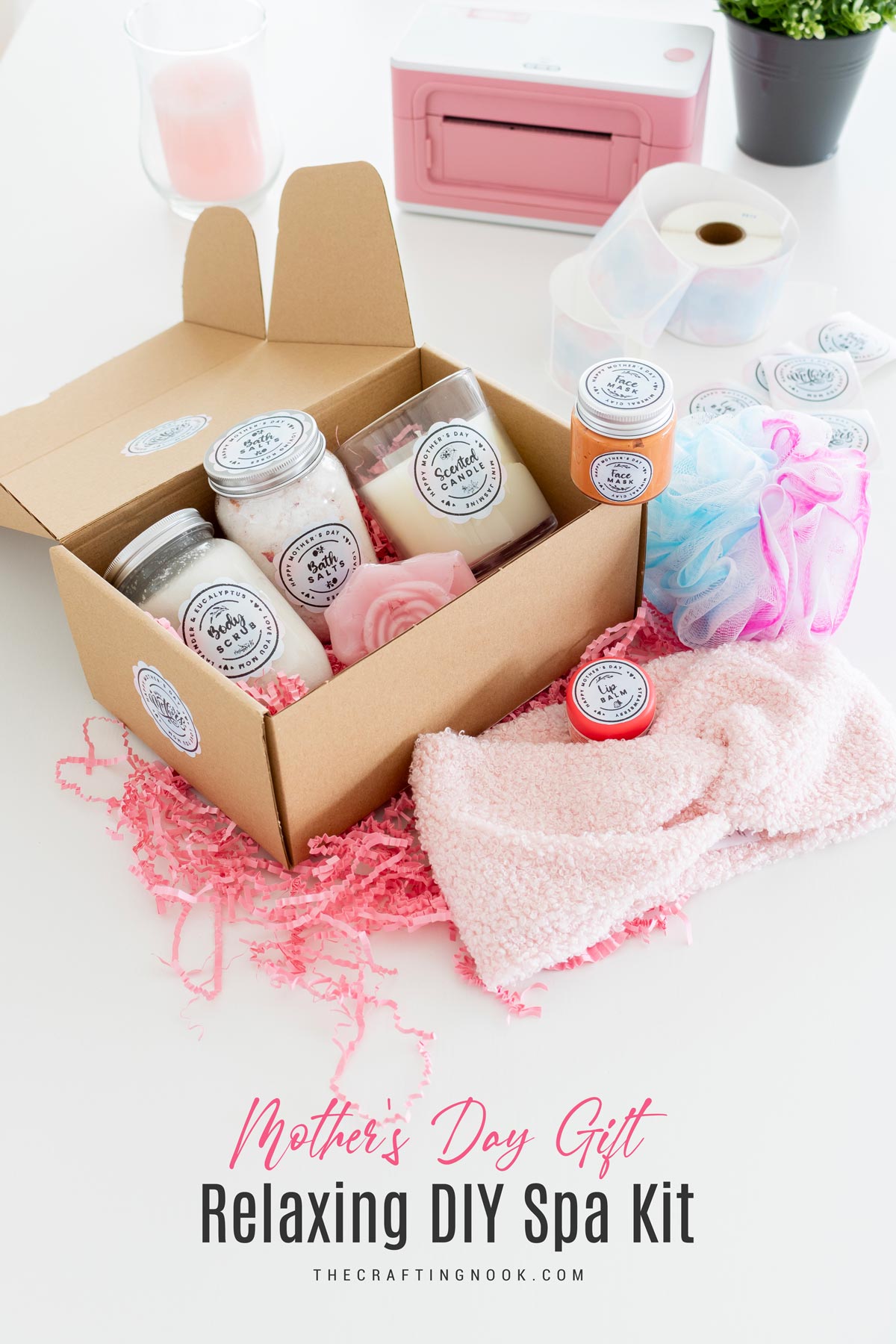 Relaxing DIY Spa Kit for Mother's Day Featured image with Title text overla