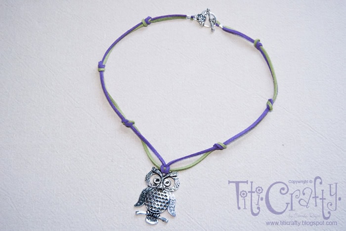 Leader Cord and Knots Owl Necklace by the crafting nook