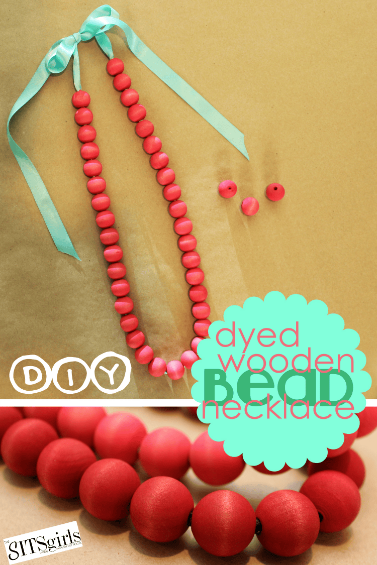 DIY Dyed wooden Bead Necklace