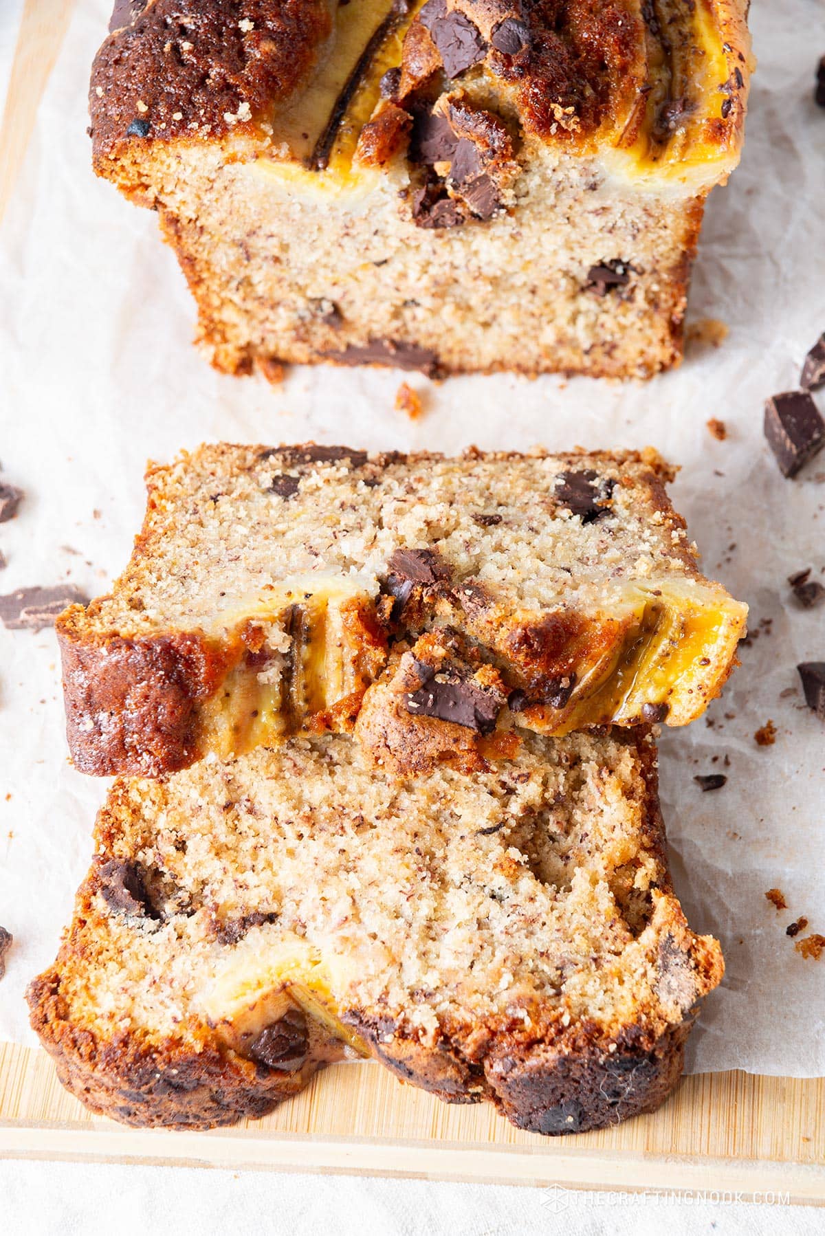 some loaf of Chocolate Chunk Banana Bread 