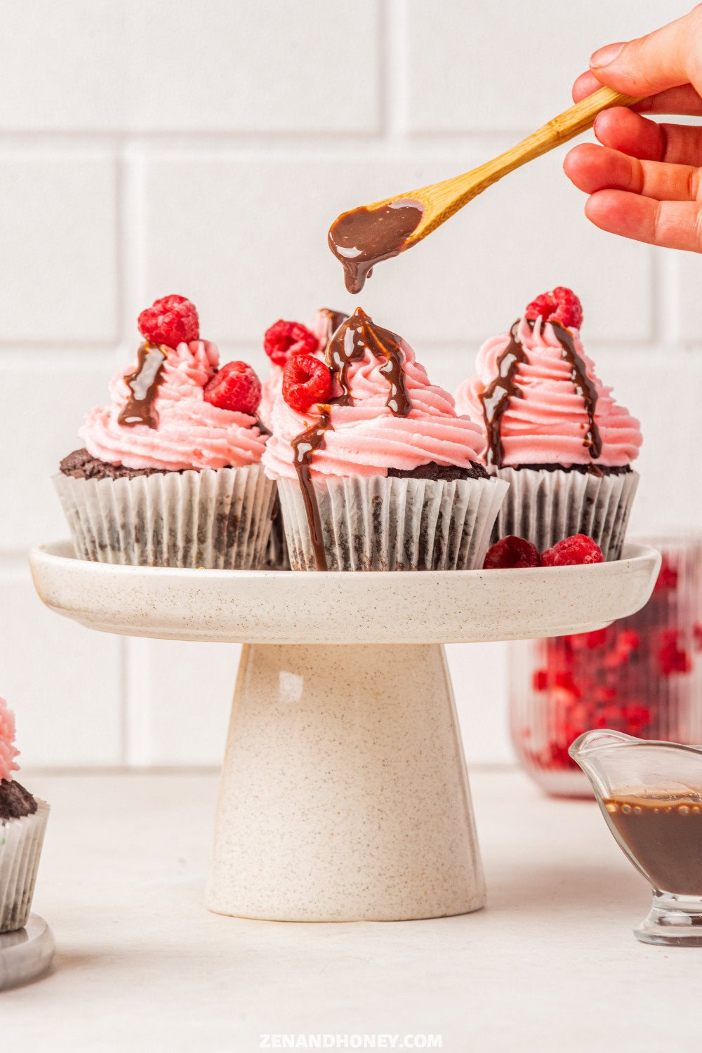 Chocolate Raspberry Cupcakes by Sen and Honey