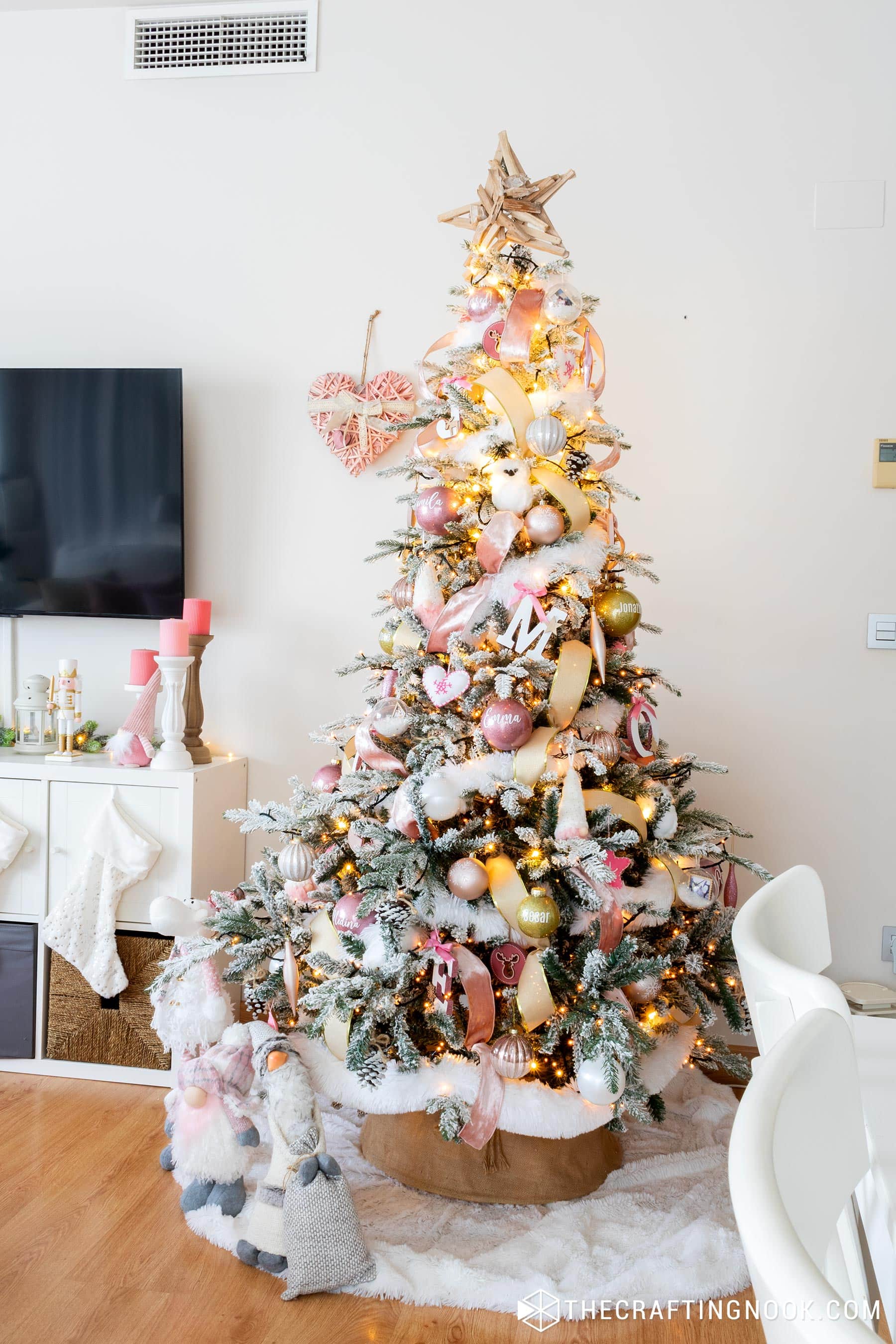 Pink And Gold Christmas Tree Decorations - The Crafting Nook