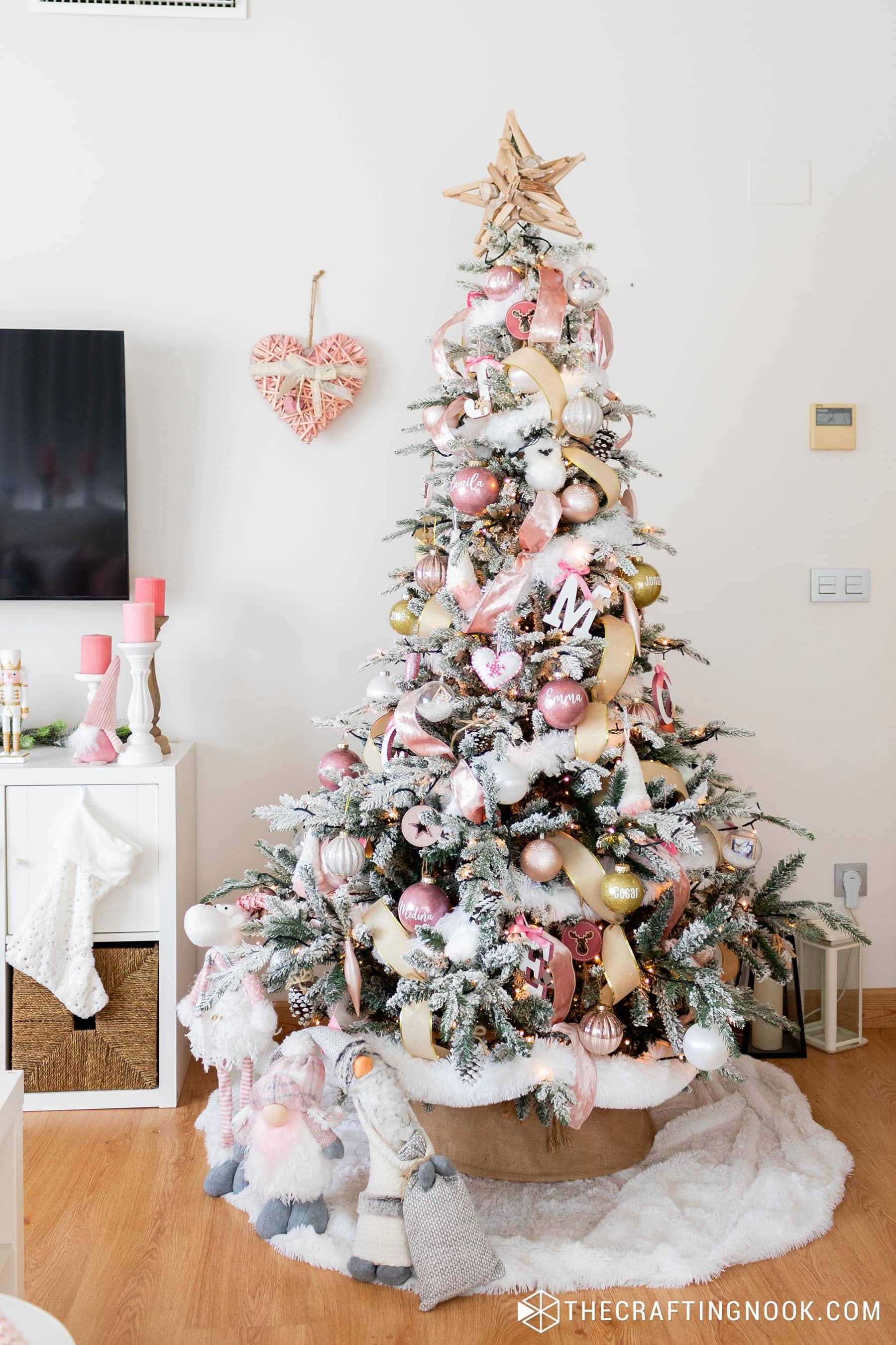 Pink And Gold Christmas Decor Home Tour - The Crafting Nook
