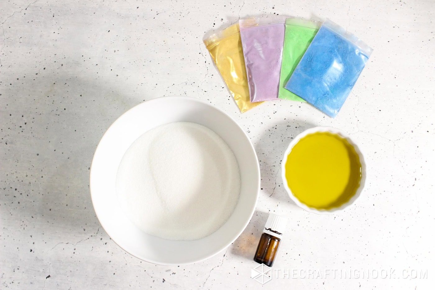 Easy Sugar Scrub Supplies on the table