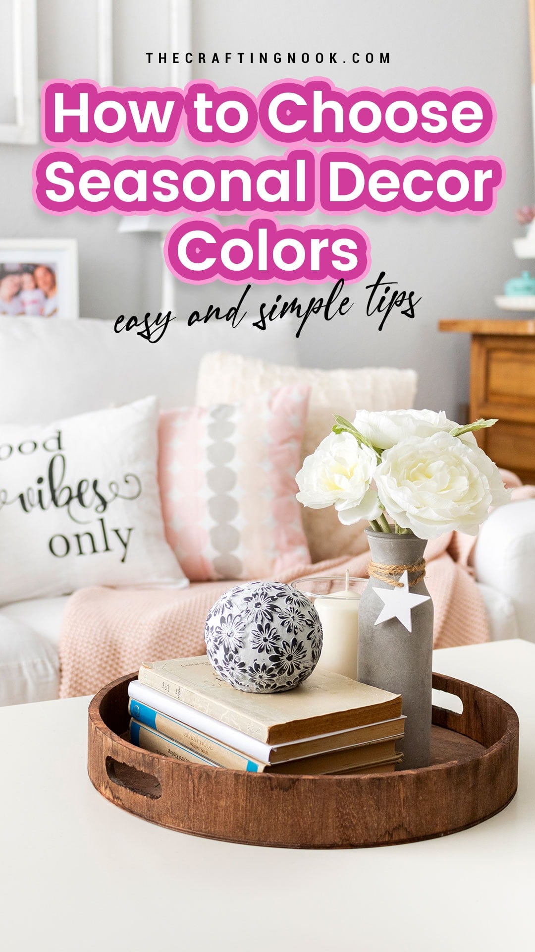 Tips for selecting seasonal decor colors without buying new items.